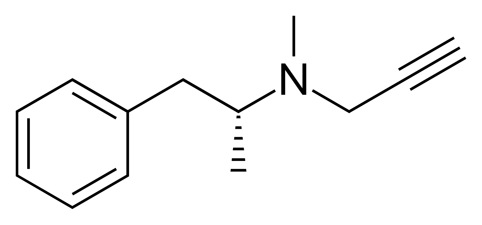 Chemical structure diagram of selegiline